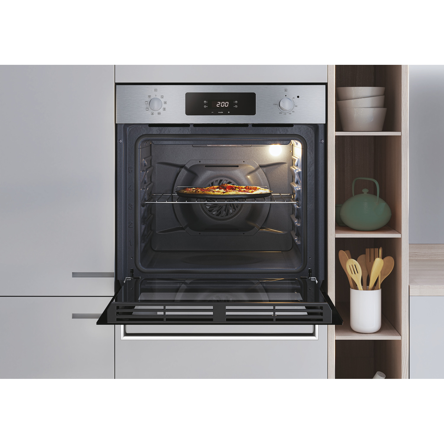Candy Forno Elettrico Ventilato 65L 2400W Acciaio Inox Classe A+ - immagine 3